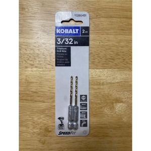 Kobalt impact Grade Titanium Drill Bit 3/32" 2,38mm Speed Fit 2 PK - BRAND - NEW